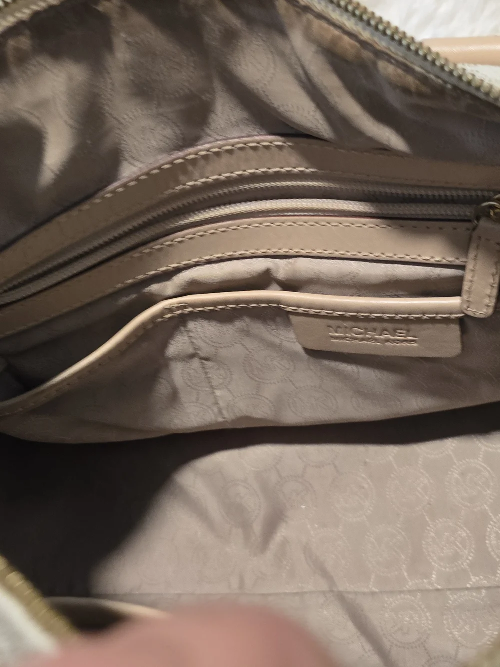 Michael Kors Beige Logo Satchel Bag